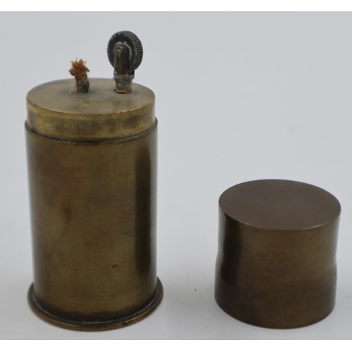 2062 - WWI Trench Art Table Lighter Made from an INERT 37mm Shell Case Dated 1916. UK P&P Group 1 (£16+VAT ... 