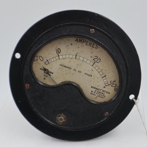 2074 - WWII British Admiralty Pattern U Class Submarine Amp Gauge, dated 1945. UK P&P Group 2 (£20+VAT for ... 