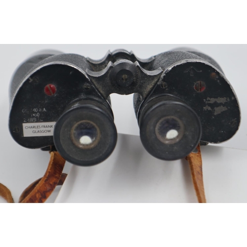 2077 - Charles Frank, Glasgow: British military issue 7 x 50 field binoculars, with board arrow marking. UK... 