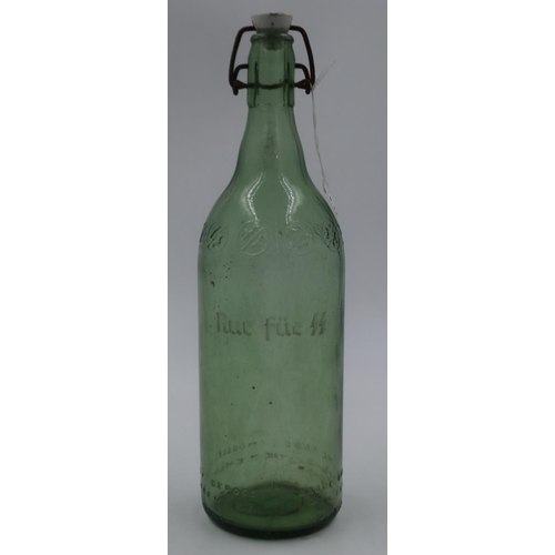 2080 - WWII period Belgian/French bottle, engraved “Only for the SS”. UK P&P Group 2 (£20+VAT for the first... 