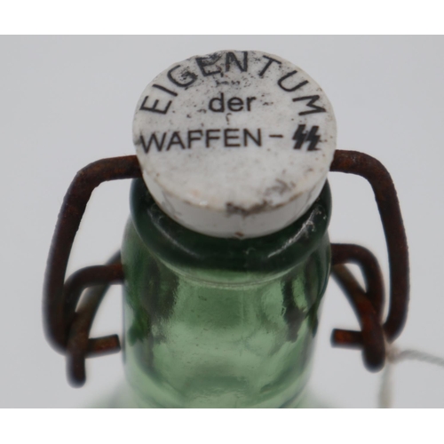 2080 - WWII period Belgian/French bottle, engraved “Only for the SS”. UK P&P Group 2 (£20+VAT for the first... 