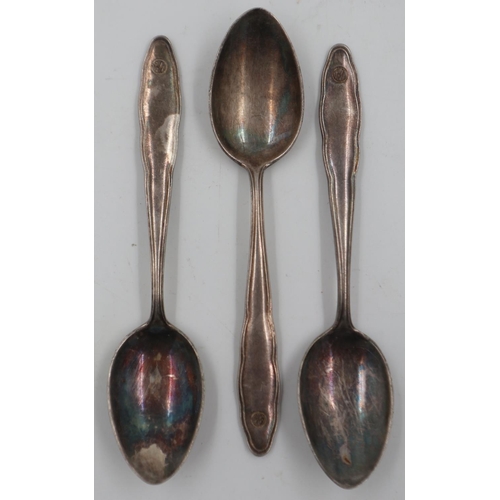 2081 - Three SS engraved silver-plated teaspoons by WMF. UK P&P Group 1 (£16+VAT for the first lot and £2+V... 