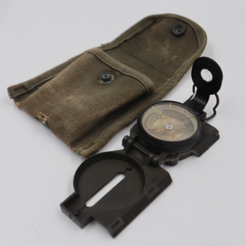 2084 - Vietnam War period Waltham 1966 Dated Compass & Pouch. UK P&P Group 1 (£16+VAT for the first lot and... 