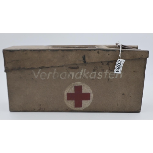 2089 - 1938 dated German Airborne Troops lightweight ammunition tin, repurposed as a first aid tin. UK P&P ... 