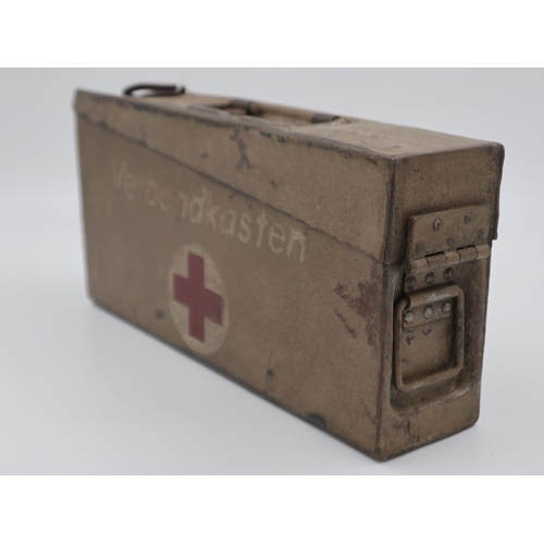 2089 - 1938 dated German Airborne Troops lightweight ammunition tin, repurposed as a first aid tin. UK P&P ... 