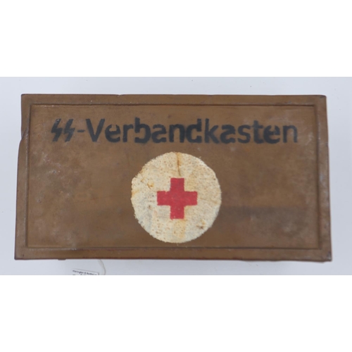 2097 - Third Reich Waffen SS First Aid Tin and contents. UK P&P Group 2 (£20+VAT for the first lot and £4+V... 