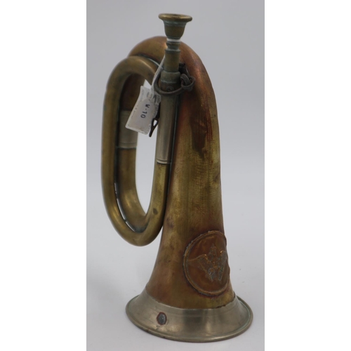 2099 - 1914 dated Imperial German Infantry bugle. With mouthpiece. UK P&P Group 2 (£20+VAT for the first lo... 