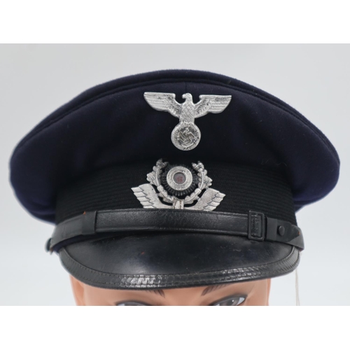 2104 - Bahnschutzpolizei (BSP Railway Protection Police) NCOs Visor Cap. The BSP were tasked with railway s... 