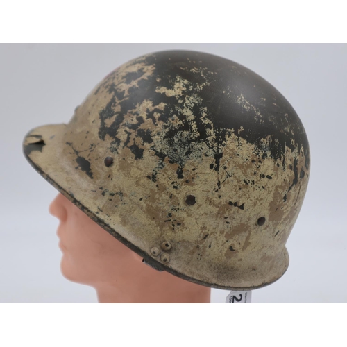 2110 - First Gulf War Desert Storm/Shield relic Iraqi M80 Helmet. This veteran bring back has the insignia ... 