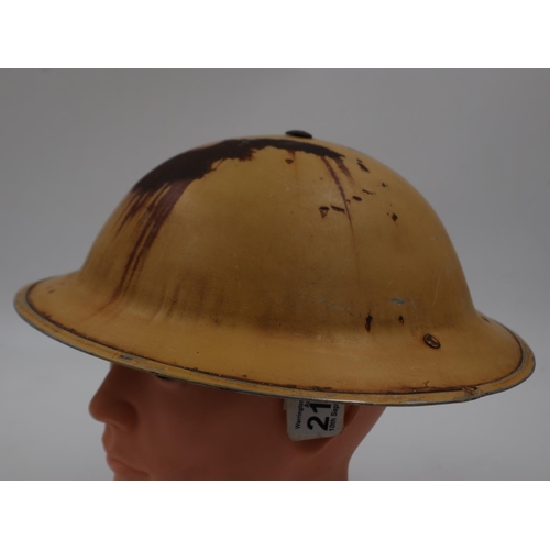 2113 - WWII South African helmet. The South Africans fought in North Africa alongside the British. Their he... 