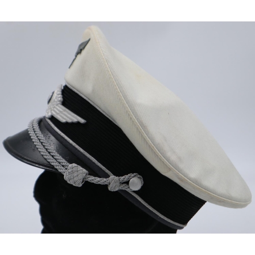 2119 - WWII Luftwaffe white-top officers visor cap. UK P&P Group 2 (£20+VAT for the first lot and £4+VAT fo... 