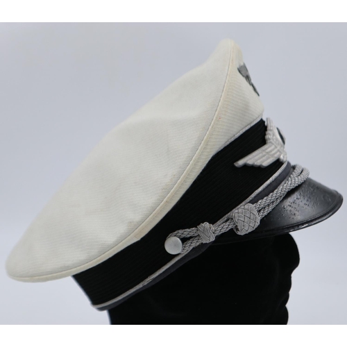 2119 - WWII Luftwaffe white-top officers visor cap. UK P&P Group 2 (£20+VAT for the first lot and £4+VAT fo... 