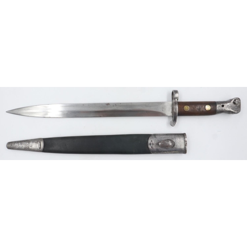 2124 - British M1888 Lee Metford bayonet and scabbard, crowned ER cypher to ricasso. UK P&P Group 2 (£20+VA... 