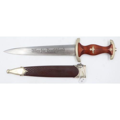 2126 - Very rare Third Reich SA Dagger with full Röhm Inscription. Maker: J.A Henckels, Zwillingswerk Solin... 