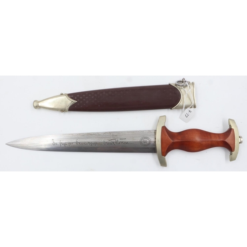 2126 - Very rare Third Reich SA Dagger with full Röhm Inscription. Maker: J.A Henckels, Zwillingswerk Solin... 