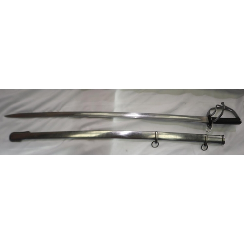 2130 - A good 1853 pattern replica Cavalry Troopers sword with steel scabbard. UK P&P Group 3 (£30+VAT for ... 