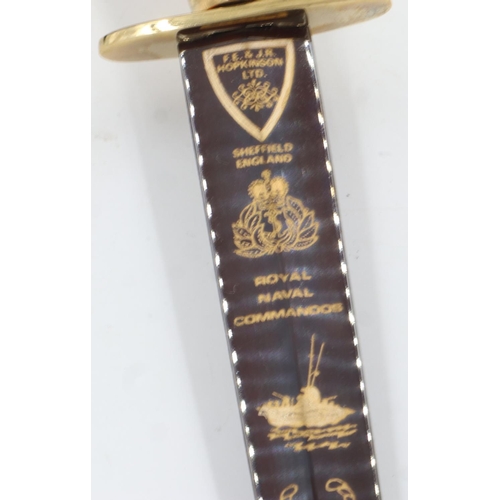 2136 - Wilkinson Sword Royal Marines Commando commemorative Fairbairn Sykes Commando dagger, engraved and g... 