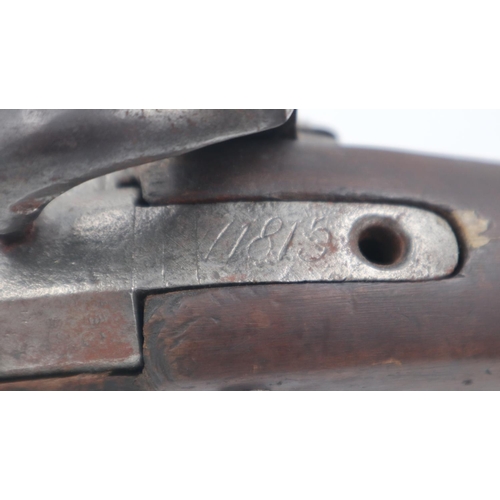 2138 - 18th century short rifle, formed from a reduced black-powder rifle, stock with marks, obsolete calib... 