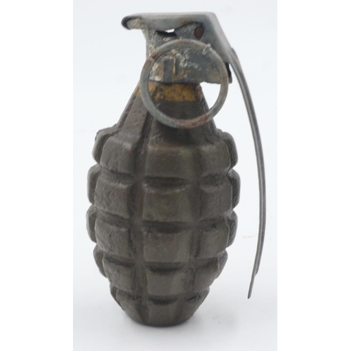 2139 - INERT WWII US Pineapple Hand Grenade. Found in the Ardennes Forest. The lever has been replaced. UK ... 