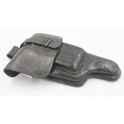 2143 - Olive green leather holster. UK P&P Group 1 (£16+VAT for the first lot and £2+VAT for subsequent lot... 