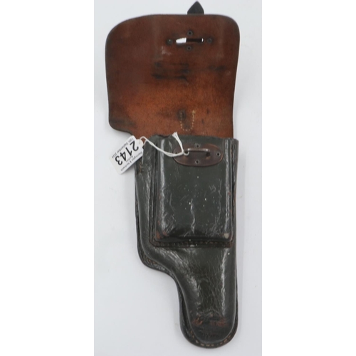 2143 - Olive green leather holster. UK P&P Group 1 (£16+VAT for the first lot and £2+VAT for subsequent lot... 