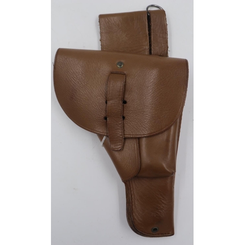 2148 - Contemporary khaki leather Luger holster. UK P&P Group 1 (£16+VAT for the first lot and £2+VAT for s... 