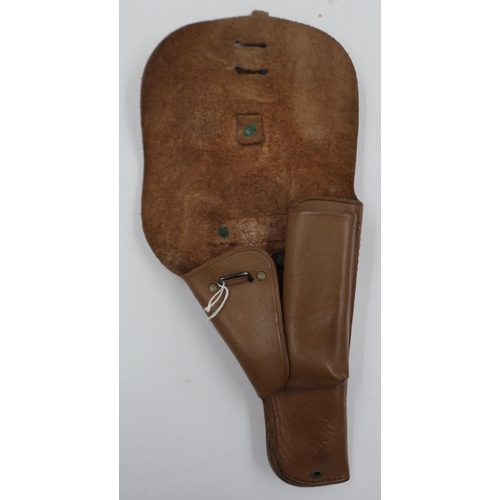 2148 - Contemporary khaki leather Luger holster. UK P&P Group 1 (£16+VAT for the first lot and £2+VAT for s... 