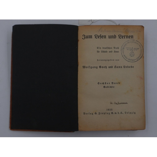 2153 - WWII German Kriegsmarine U-boat Library Book. Many books where donated and collected by the Hitler Y... 