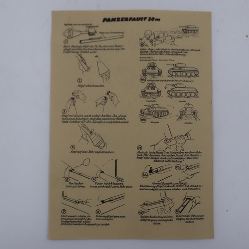 2154 - Late WWII German Panzerfaust Instruction Leaflet as issued to Volkssturm and Hitler Youth at the end... 