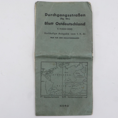 2157 - WWII German Military Issue Map of East Germany (Including East Prussia, Danzig, Stettin, Breslau but... 