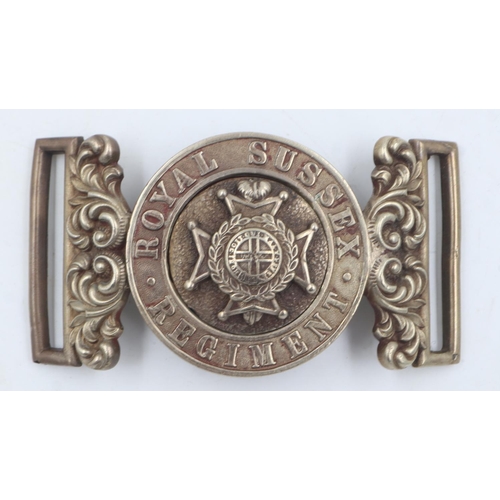 2159 - Victorian Royal Sussex Regiment Dress Buckle. UK P&P Group 1 (£16+VAT for the first lot and £2+VAT f... 