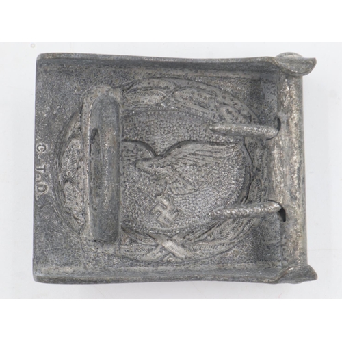 2160 - WWII mid-war period Luftwaffe alloy buckle. Maker: CTD (Christian T. Dicke). UK P&P Group 1 (£16+VAT... 