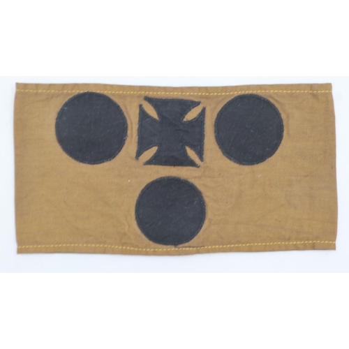 2166 - WWI Imperial German Deaf & Blind Veterans Armband. UK P&P Group 1 (£16+VAT for the first lot and £2+... 