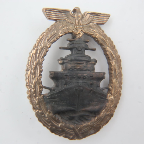 2181 - WWII German Kriegsmarine High Seas Badge. Awarded for service to the crews of the High Seas Fleet co... 