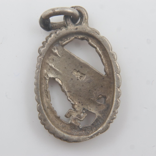 2183 - WWII German .800 Silver Fallschirmjäger Pendant. UK P&P Group 1 (£16+VAT for the first lot and £2+VA... 