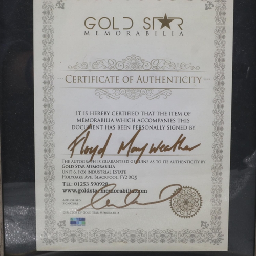 2044 - WBO belt, bearing signature of Floyd Mayweather, with CoA from Gold Star Memorabilia. UK P&P Group 3... 