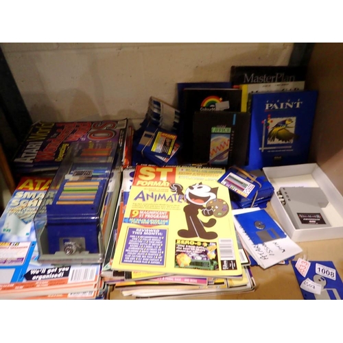 1008 - Large quantity of Atari ST magazines, cover discs, and other software. Not available for in-house P&... 