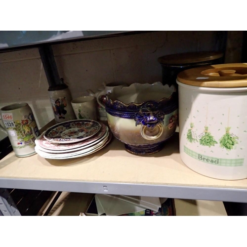 1028 - Mixed ceramics, including steins and pots. Not available for in-house P&P