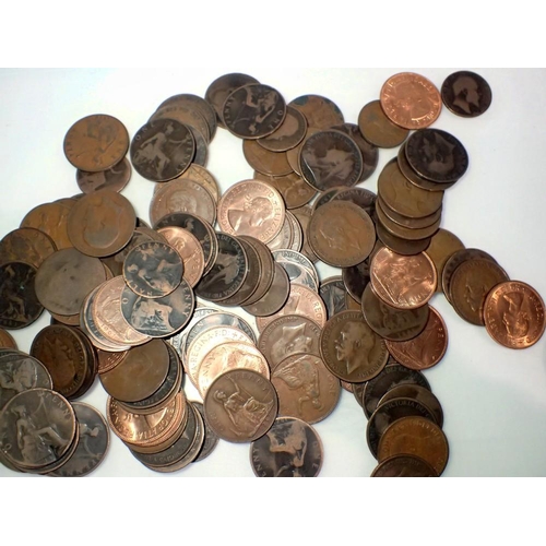 1090 - 1096g of UK pennies from 1880-1950. UK P&P Group 1 (£16+VAT for the first lot and £2+VAT for subsequ... 