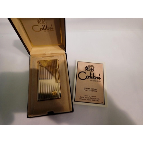 1115 - Boxed Colibri gold plated lighter. UK P&P Group 1 (£16+VAT for the first lot and £2+VAT for subseque... 