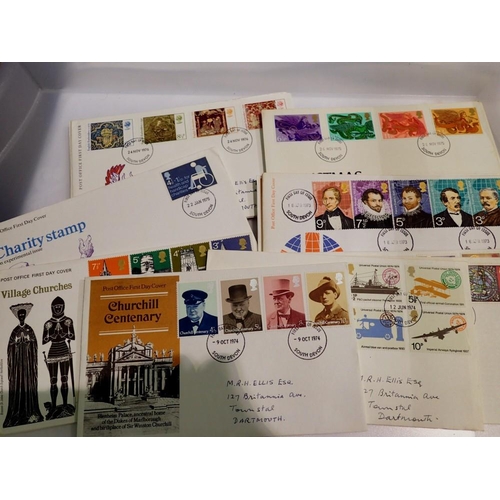 1123 - Approx twenty stamps first day covers including Churchill and railways. UK P&P Group 1 (£16+VAT for ... 