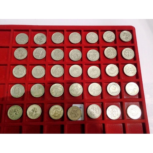 1131 - Coin tray of thirty five GB £1 coins. UK P&P Group 1 (£16+VAT for the first lot and £2+VAT for subse... 