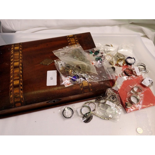 1134 - Box of costume jewellery with some silver items. UK P&P Group 1 (£16+VAT for the first lot and £2+VA... 