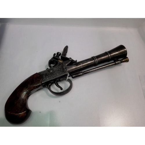 1141 - Replica 18th century Richards flintlock pistol. UK P&P Group 2 (£20+VAT for the first lot and £4+VAT... 