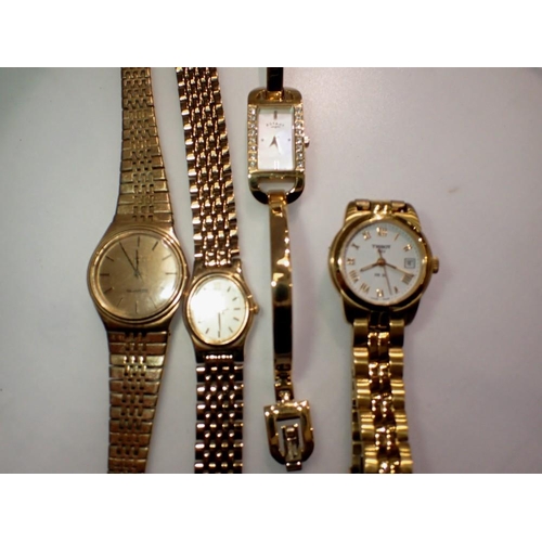 1176 - Three Seiko and one Tissot ladies wristwatch. UK P&P Group 1 (£16+VAT for the first lot and £2+VAT f... 