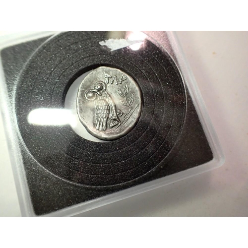 1189 - Greek Athens owl drachm restrike in case. UK P&P Group 0 (£6+VAT for the first lot and £1+VAT for su... 