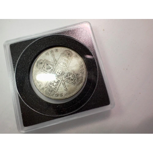 1190 - 1925 silver florin in quadrum case. UK P&P Group 0 (£6+VAT for the first lot and £1+VAT for subseque... 