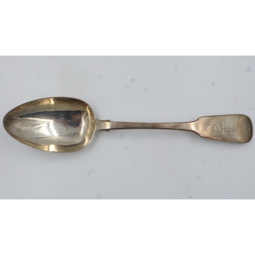 124 - Georgian Dublin hallmarked silver tablespoon, 72g. UK P&P Group 1 (£16+VAT for the first lot and £2+... 