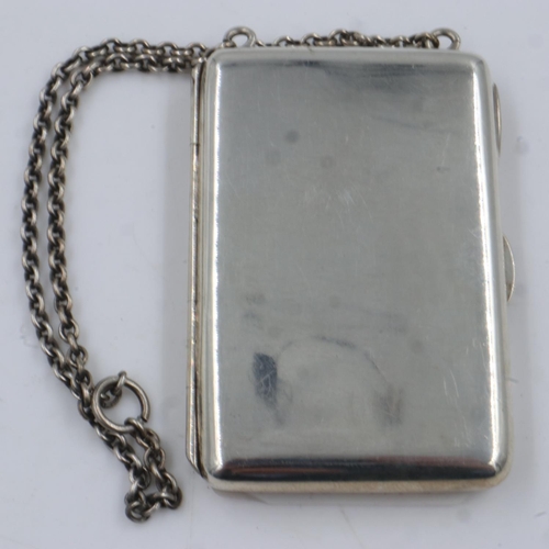 127 - George Unite hallmarked silver aide memoire with gilt washed interior, Birmingham assay, 55g. Hinge ... 