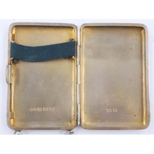 127 - George Unite hallmarked silver aide memoire with gilt washed interior, Birmingham assay, 55g. Hinge ... 